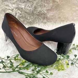 Donald J Pliner Black Stretchy Neoprene‎ Square Toe Low Heel Pumps sz 7M